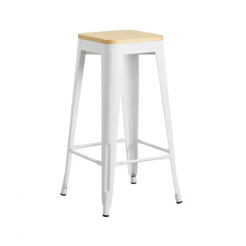 Taburete Industrial Strong con Asiento de Madera