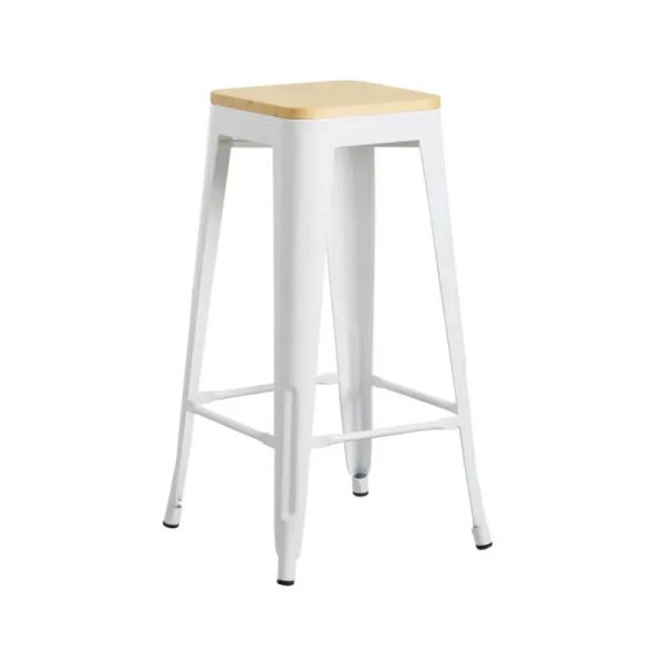 Taburete Industrial Strong con Asiento de Madera