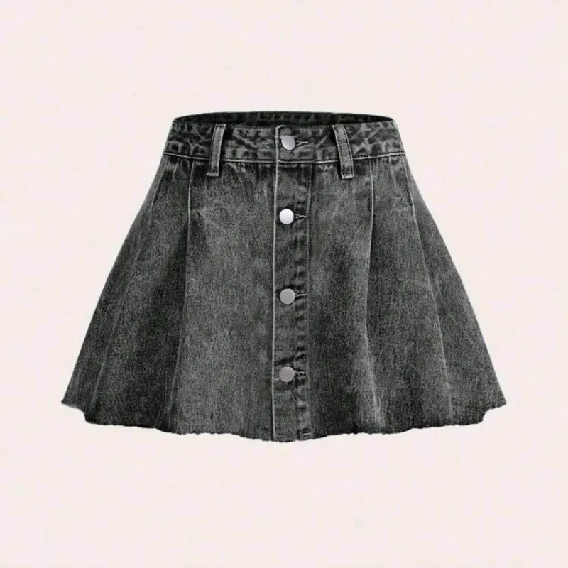  Falda de mezclilla — Gris