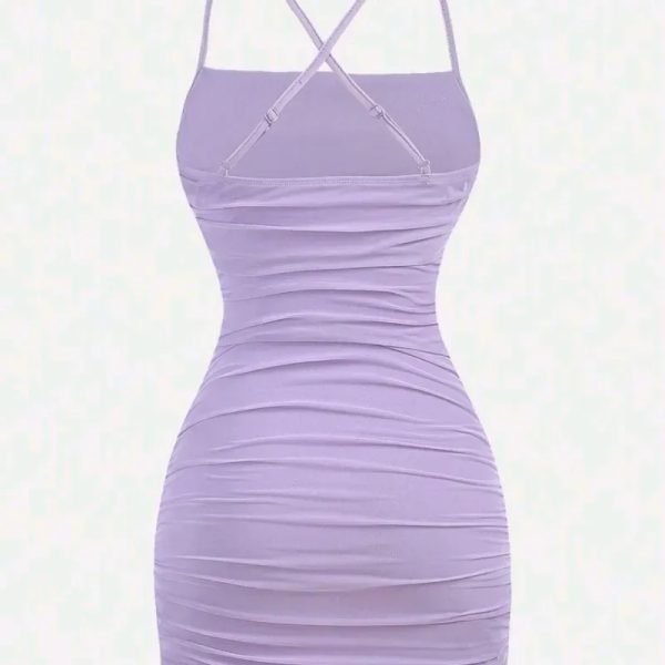 VESTIDO PARA MUJER	MALVA TIRANTES CRUZADOS PUNTO DE MALLA