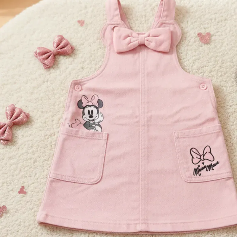 Overol rosado c/ lazo temática de MINNIE MOUSE