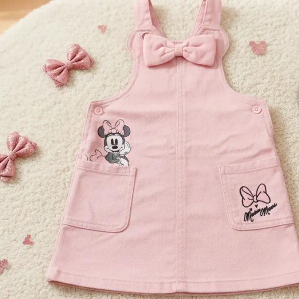 Overol rosado c/ lazo temática de MINNIE MOUSE