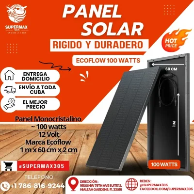 PANEL SOLAR ECOFLOW 100 WATTS