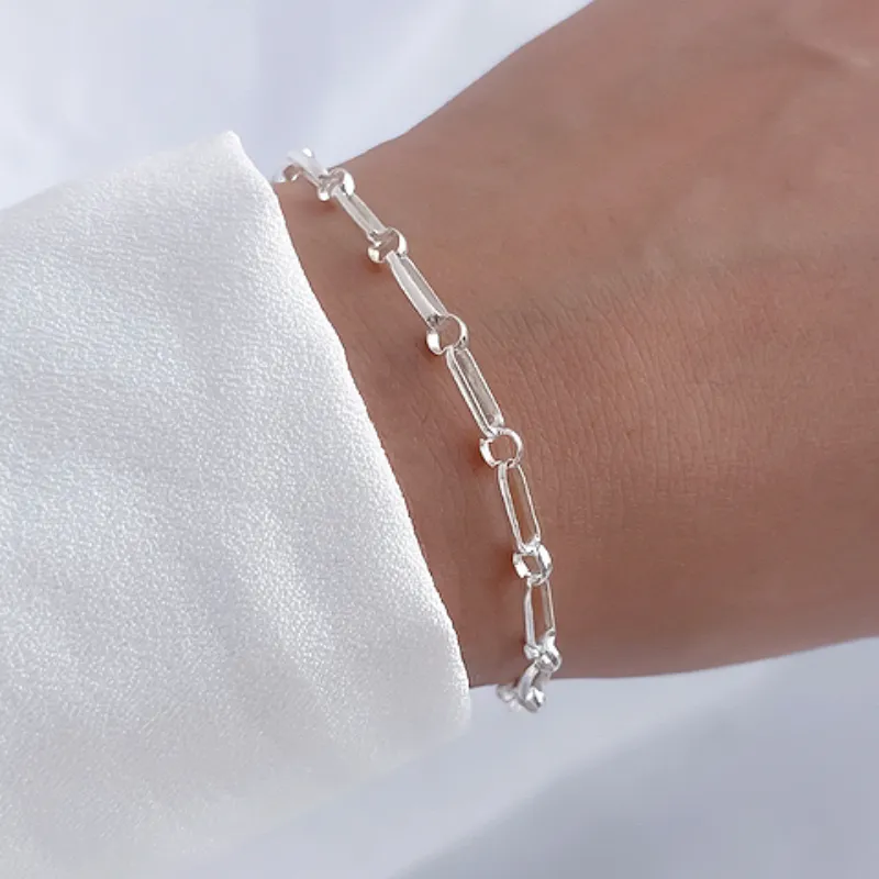 Pulsera eslabones cuadrados artesanal