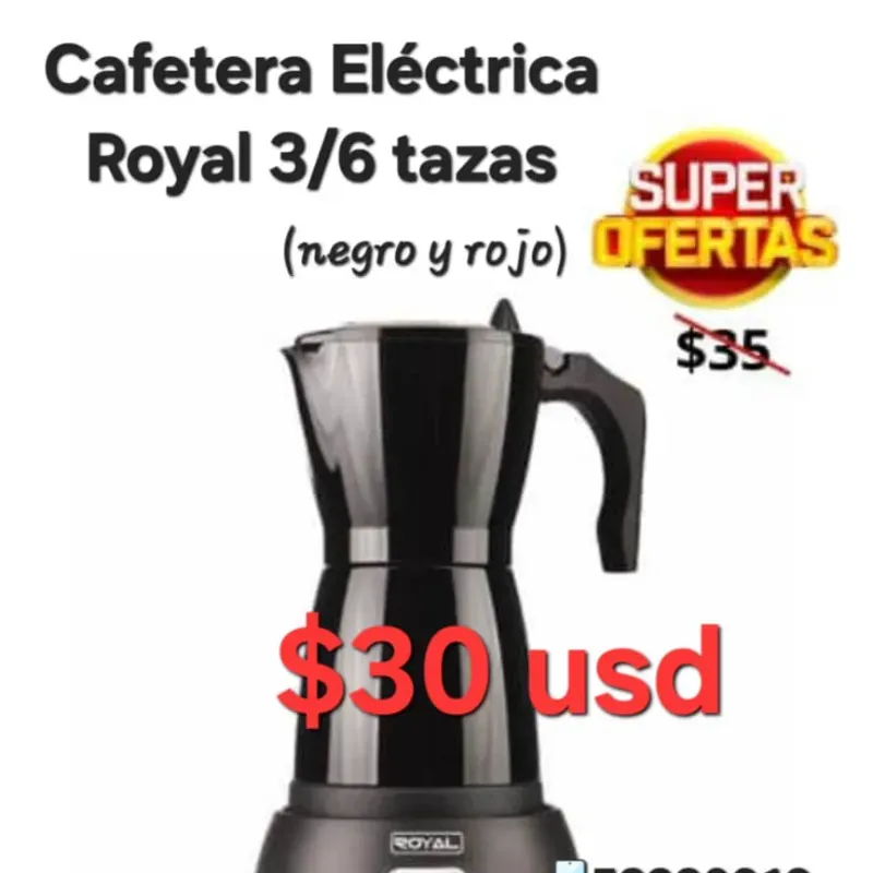Cafetera eléctrica Royal 3-6 tazas