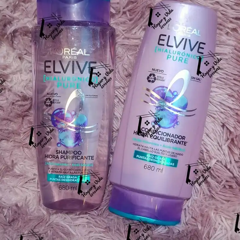 Juego d shampoo y acondicionador L'ORÉAL hialurónico ( pure )680ml