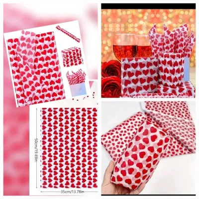 Papel de seda blanco con corazones