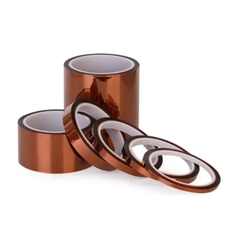 Precinta de alta temperatura 1*330cm, Ancho: 1 cm, longitud: 33 m, grosor: 0.05 mm, resistencia a altas temperaturas: 260°C, material: poliamida, color: marrón