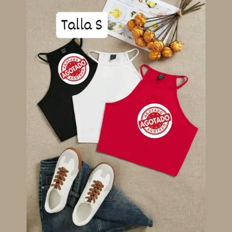 Top corto sin mangas