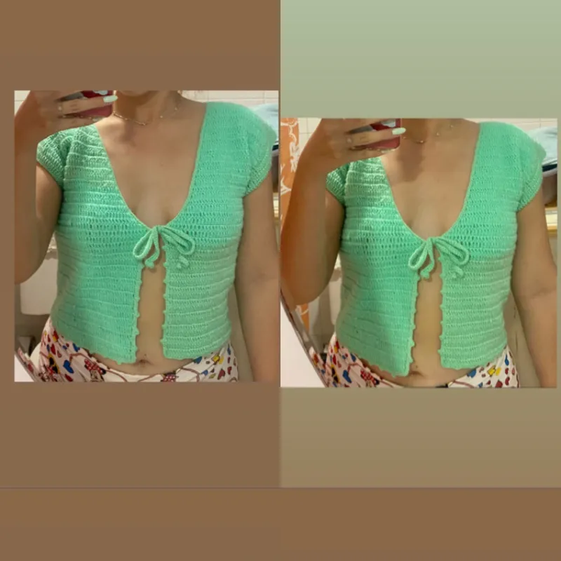 Top atado delante con mangas