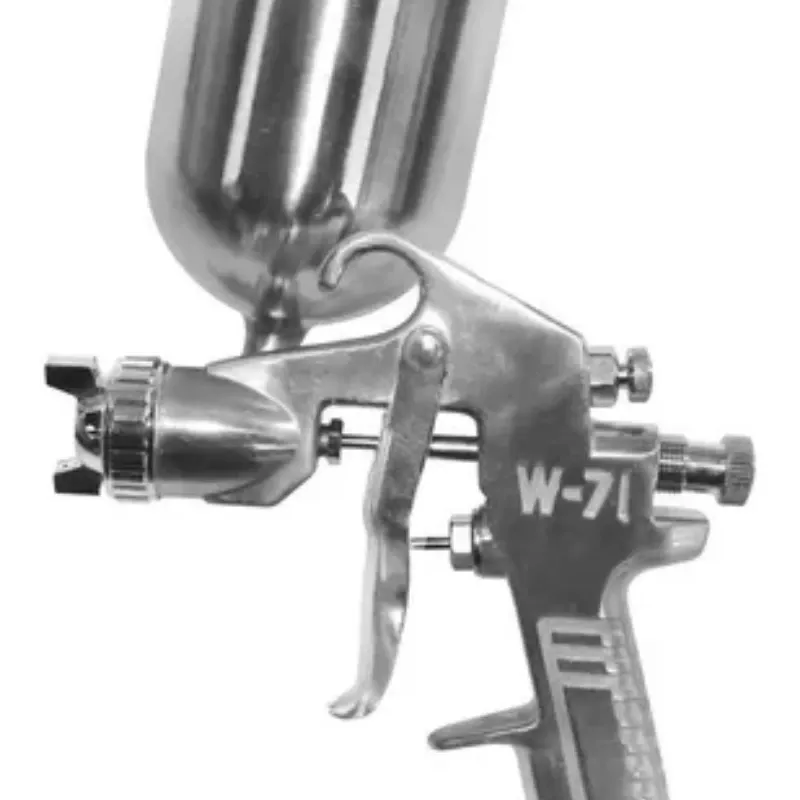 Pistola pulverizadora de pintura W71 de 400 ml y 1,3 mm con depósito giratorio de 360° .