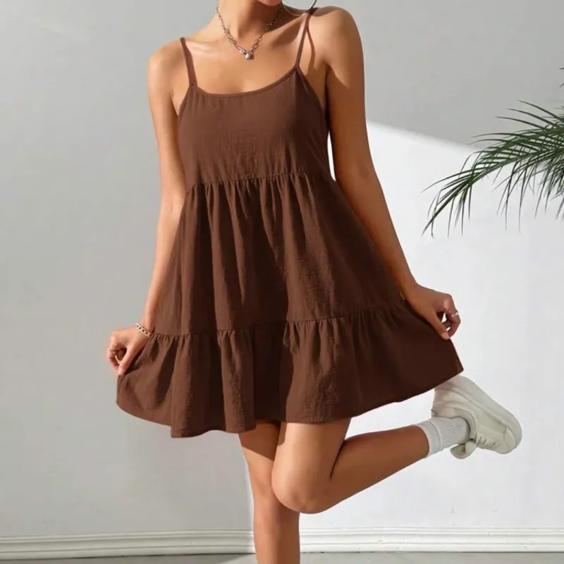 Vestido carmelita abierto atrás