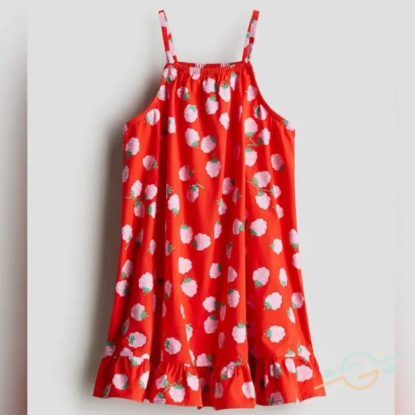 Vestido rojo estampado H&M