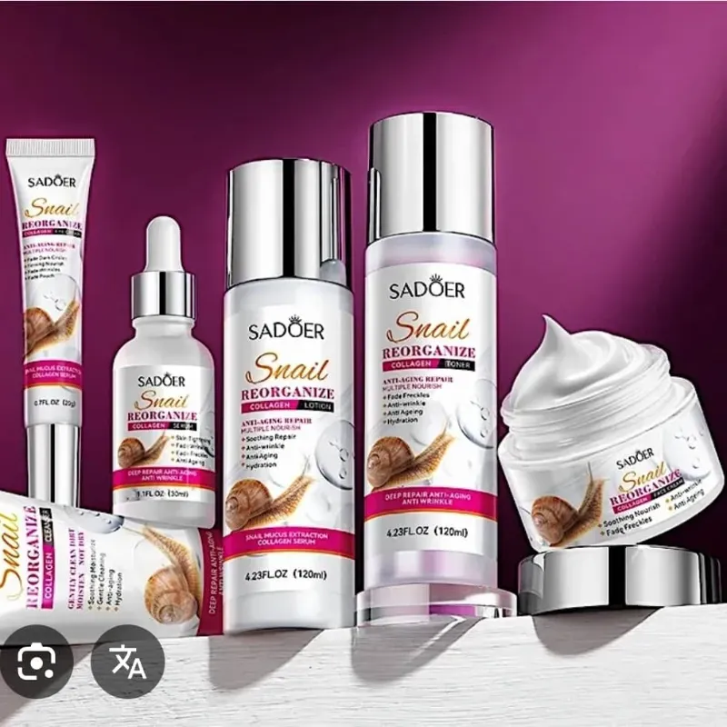 Kit de Cuidado de la Piel Sadoer Snail Reorganize Collagen Anti-Aging.