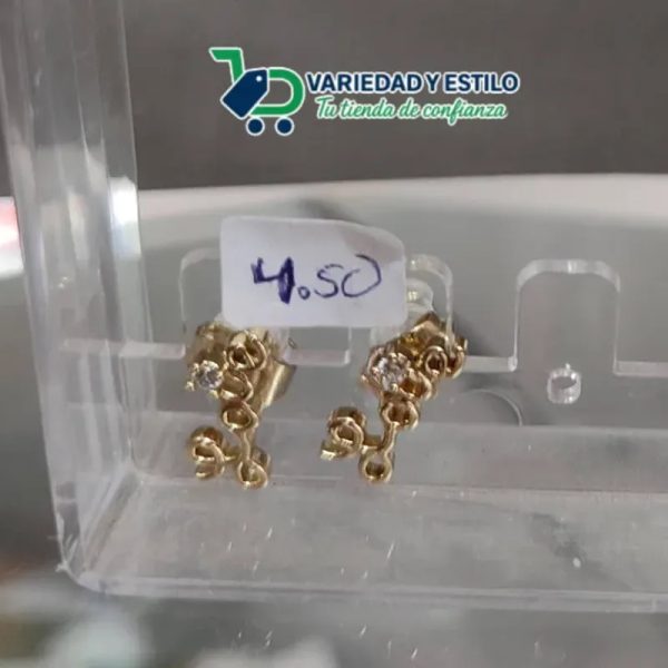 Aretes de oro laminado 14K