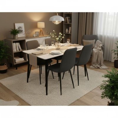 Juego de comedor imitacion marmol 4 sillas