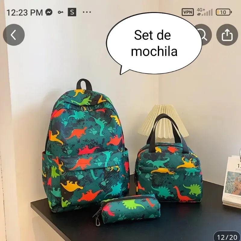 Set de mochila (Dinosaurios)