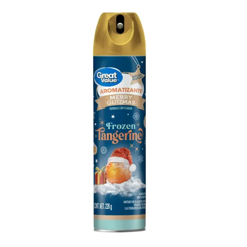 Aromatizante Great Value en aerosol frozen tangerine