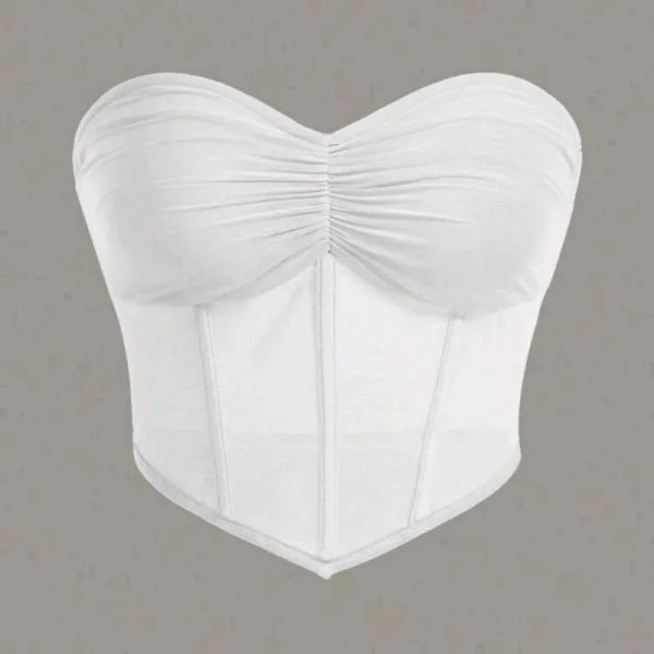  Top sin tirantes bajo en pico — Blanco