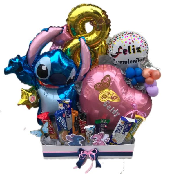 Cajita grande personalizada temática con bastante confituras