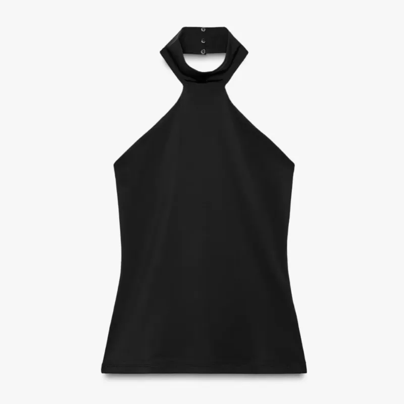 ZARA Polyamide halter top black