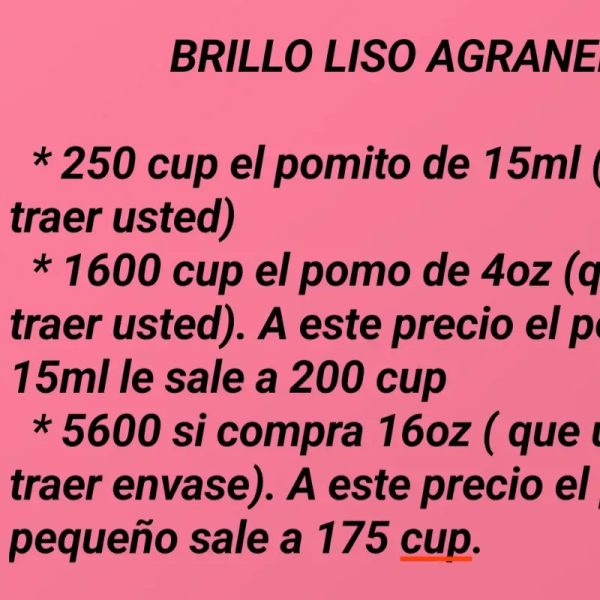 Brillo para esmalte natural pomo de 4 onzas