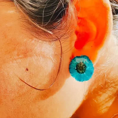 Aretes de resina con flores