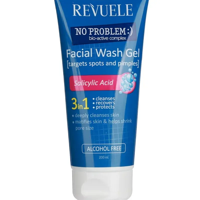 Gel limpiador facial con ácido salicílico