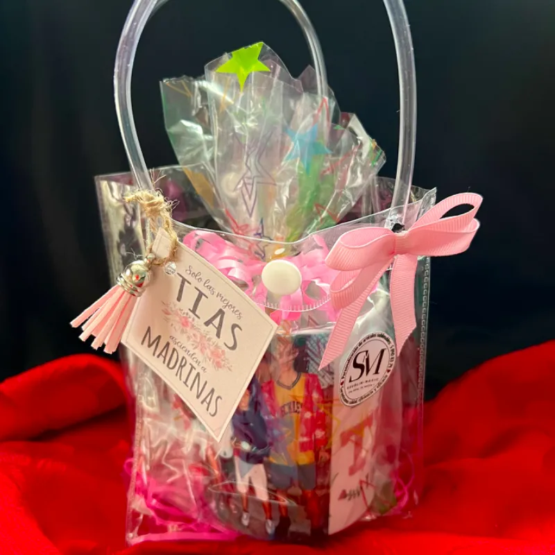 Conjunto de jarra y bolsa transparente