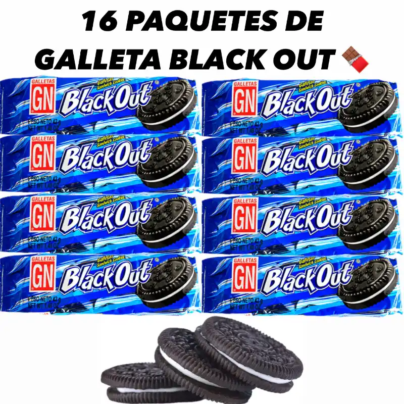 16 PAQUETES DE GALLETA BLACK OUT