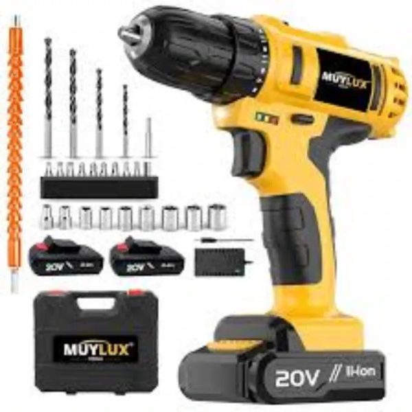 Muylux Kit de taladros manuales de 3/8 con ajuste de par 18+1