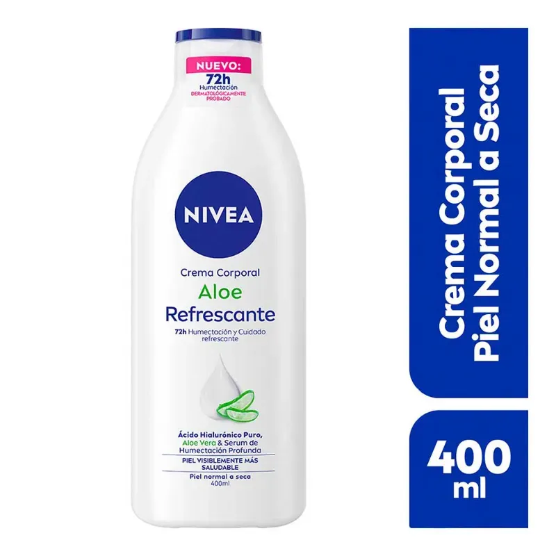 Crema Corporal Nivea 400ml Aloe refrescante 72h