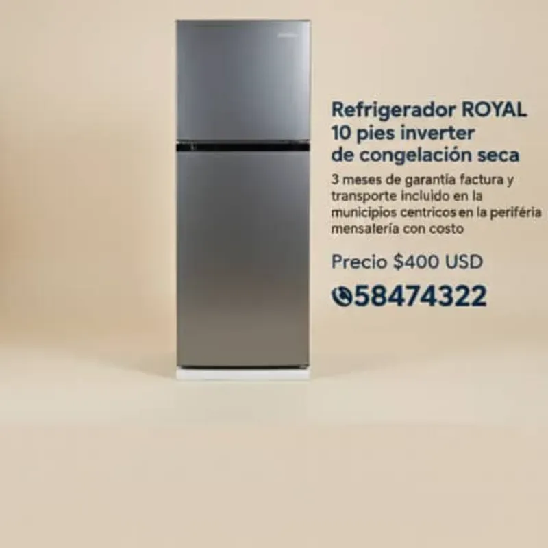 Refrigerador ROYAL 10 pies No Frost inverter