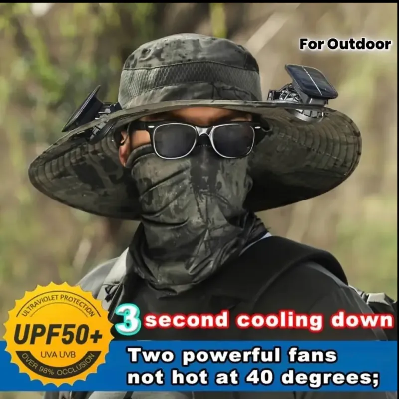 Sombrero de Sol con Ventilador