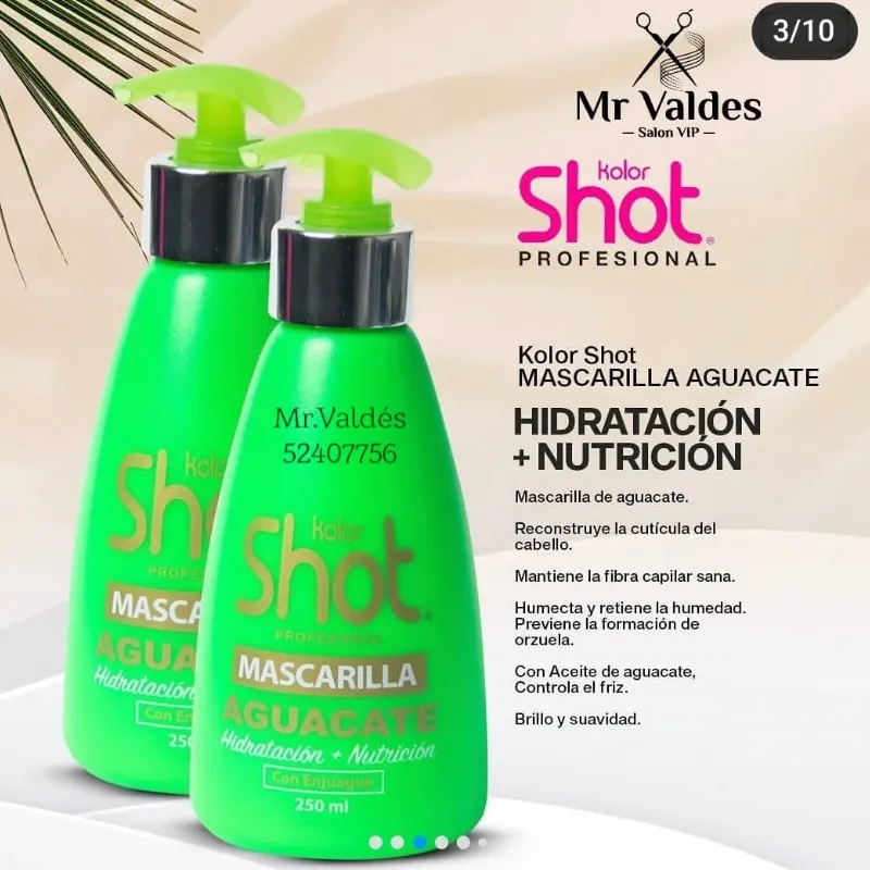 Mascarilla capilar de aguacate hidratación y nutrición