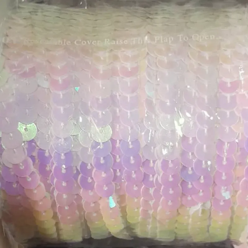 Tira lentejuelas  blancas tornasol