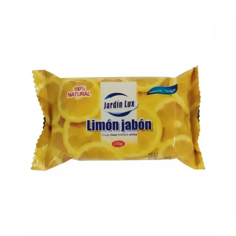 Jardín Lux.  Variante: Limón jabón.  Contenido neto: 100 g.