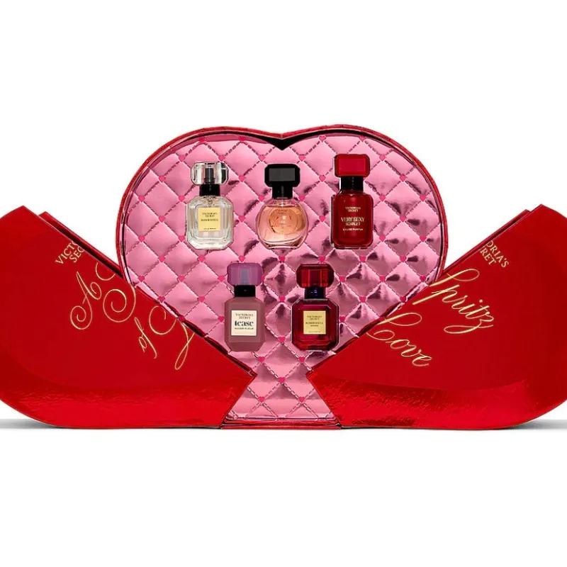 5-Piece Fragrance Discovery Gift Set including Tease Sugar Fleur and Heart-Shaped Box