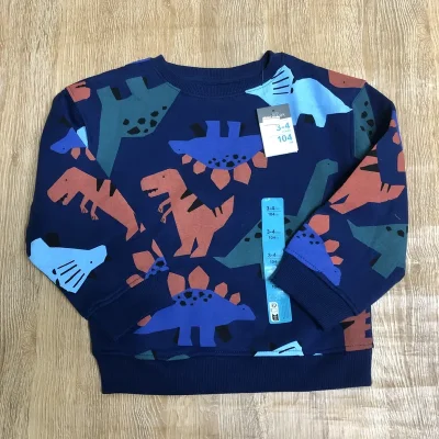 Abrigo azul oscuro con dinosaurios