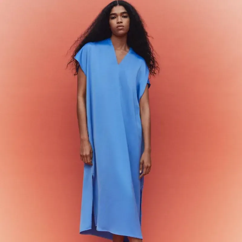 Vestido Largo Azul Suelto
