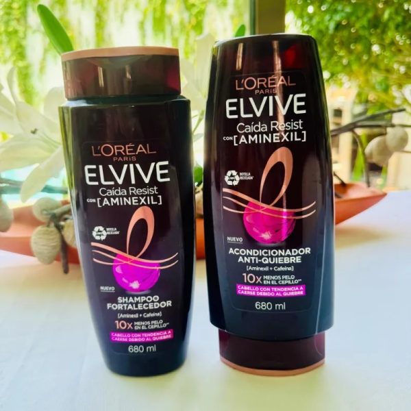 Shampoo y Acondicionador Elvive Caída Resist Aminexil Shampoo de 680 ml