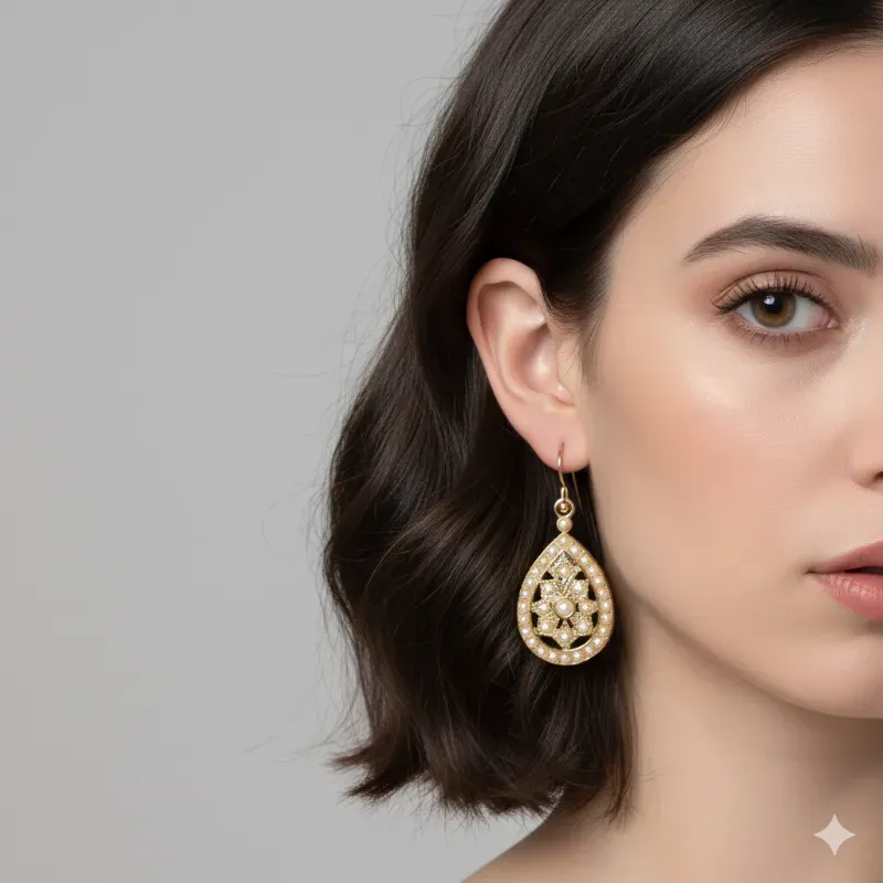 Aretes en forma de gota dorados