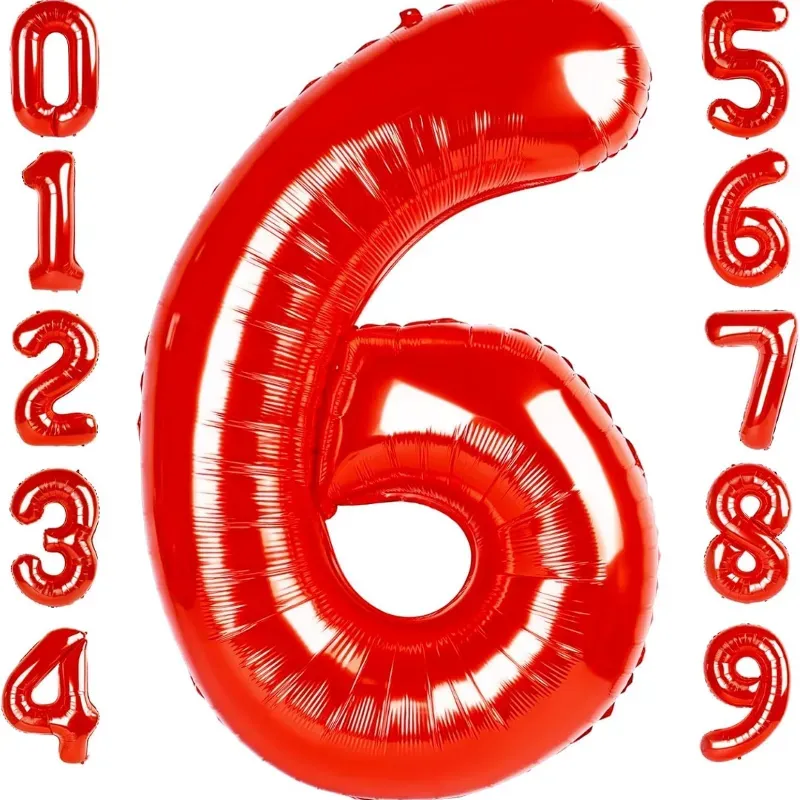 Globo foil número 6 rojo