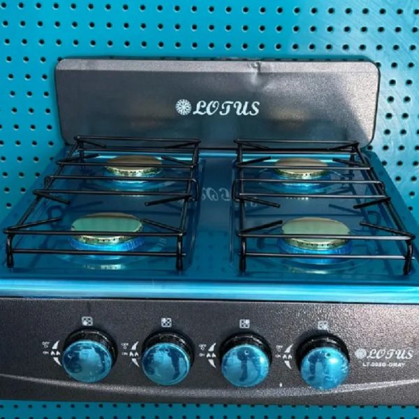 FOGÓN A GAS DE MESETA MARCA LOTUS, 4 HORNILLAS LT-005G-GRAY