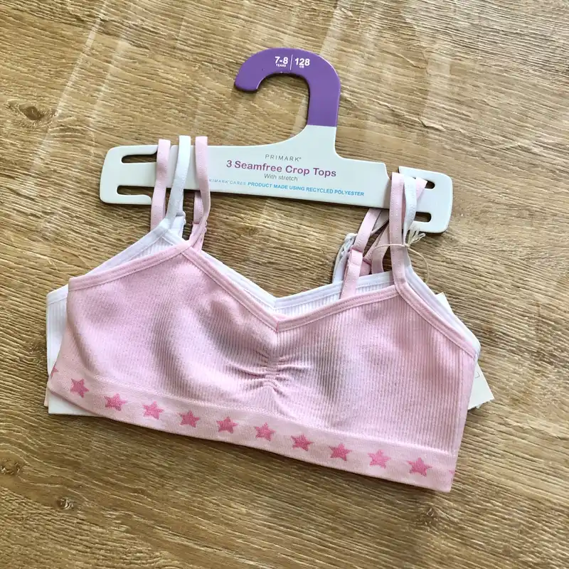 Pack de 3 corpiños color rosado y blanco