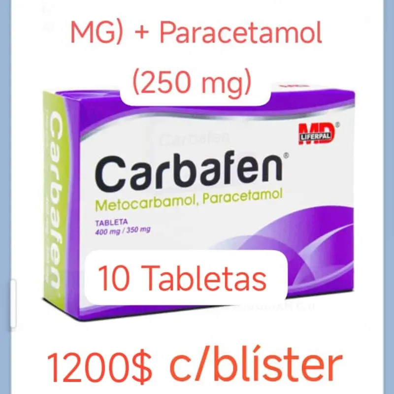 Metocarbamol (400 mg) + Paracetamol (350) de 10 tabletas