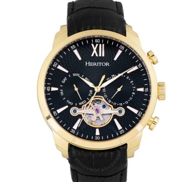 Reloj Heritor Artur 45 mm automático pulsera cuero