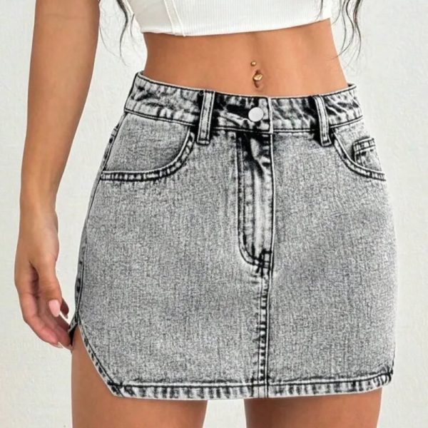 Falda corta denim