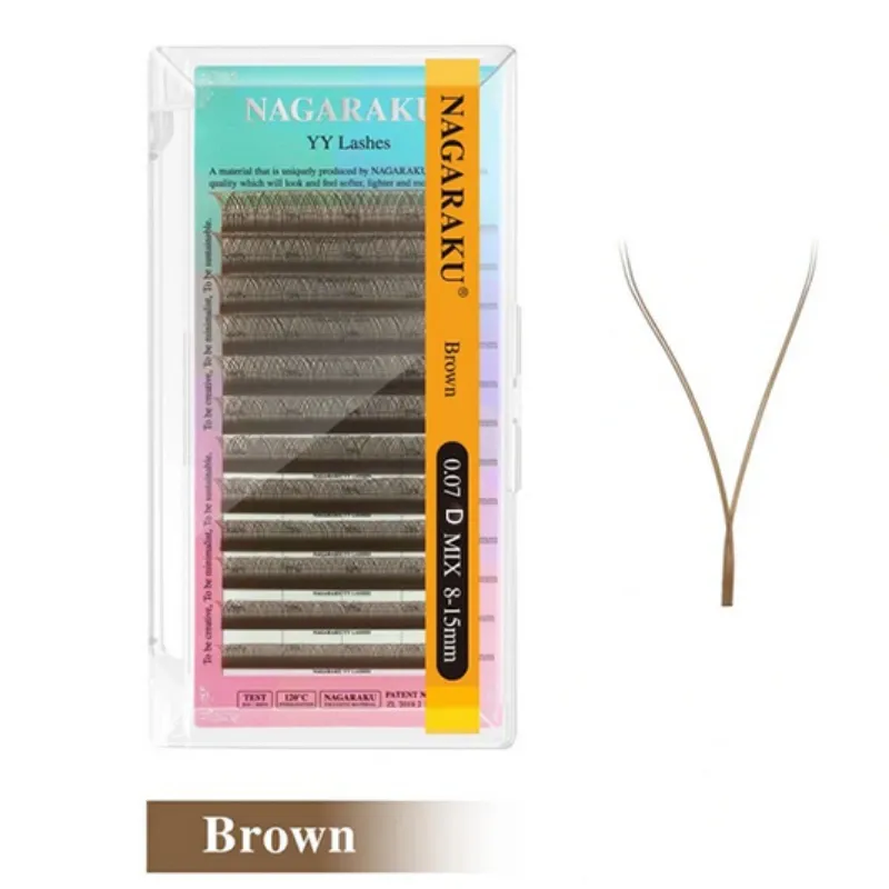 Pestañas 2D(YY) 0.07D Mix (Brown) - Nagaraku