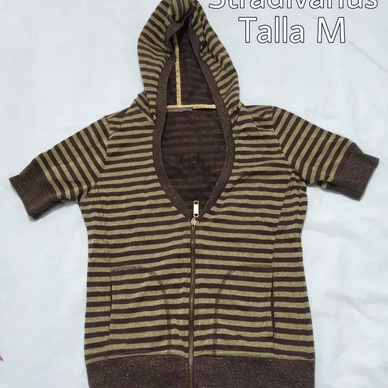 Pullover carmelita y dorado de rayas